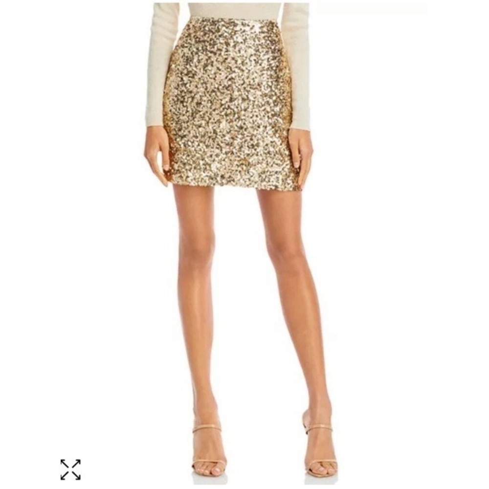 Aqua‎ Bloomingdales NWT Gold Sequin Mini Skirt Size XS